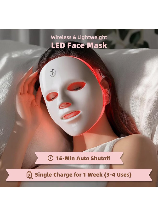 JOUDIYA 7-Color LED Light Therapy Mask – Wireless Anti-Aging & Acne Treatment, Touch Control Rejuvenation Device - Image 4